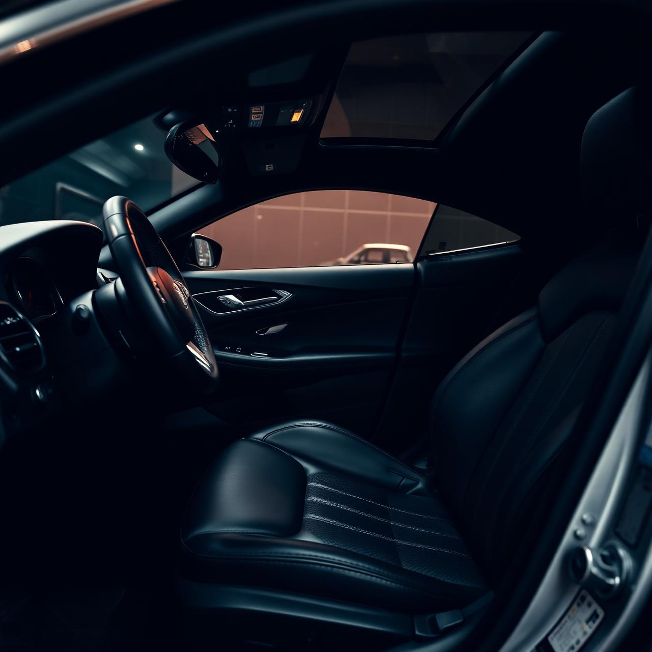 Pristine detailed car interior